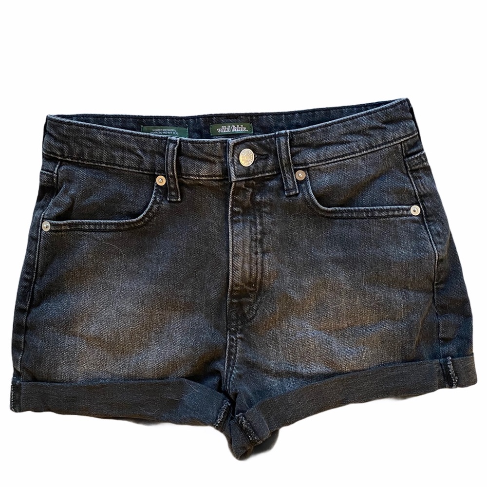 WILD FABLE High Waisted Black Denim Shorts, 2